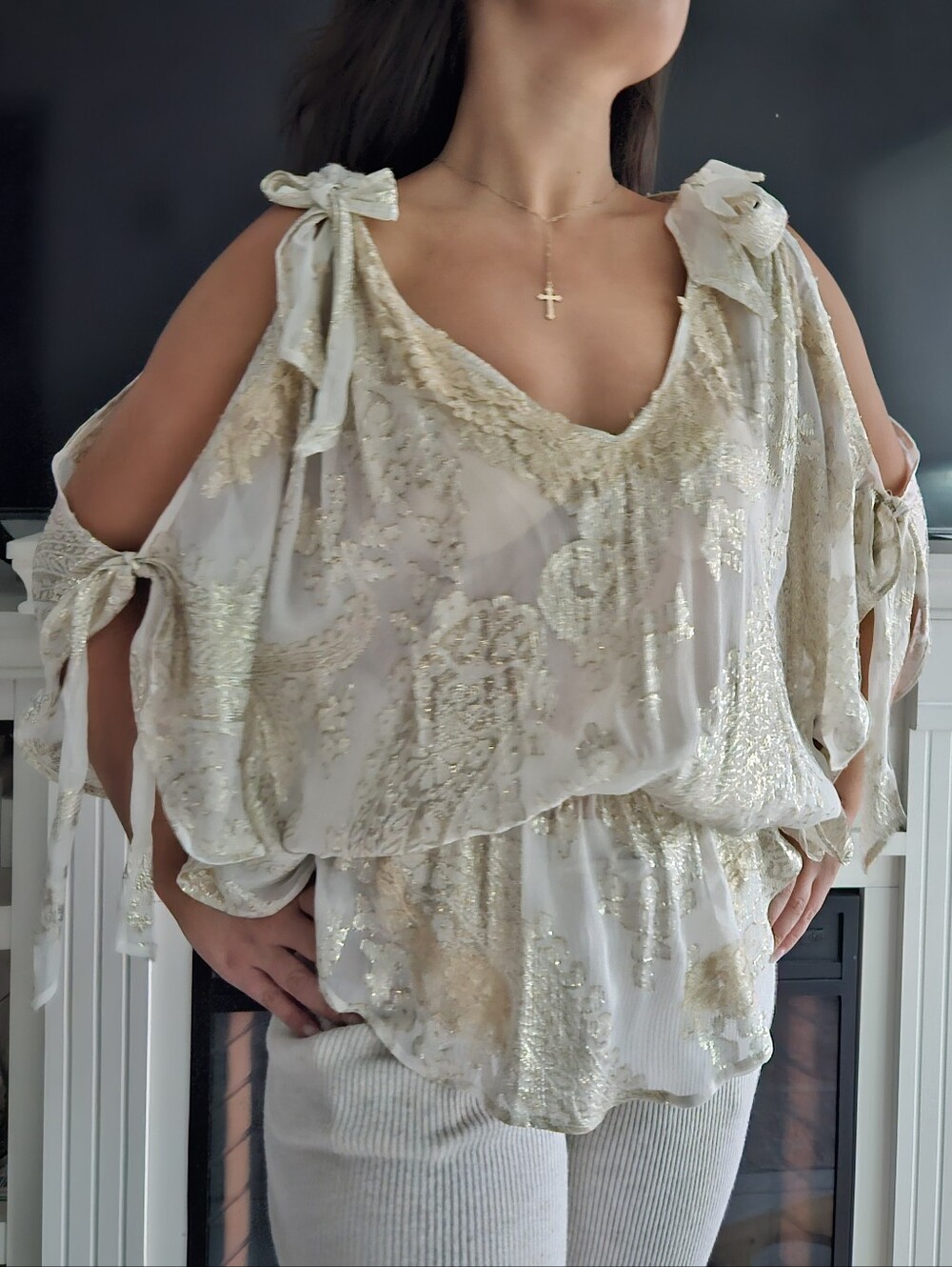 Nwt Vanita Rosa Vanita Nanou Poncho Silk Lace
